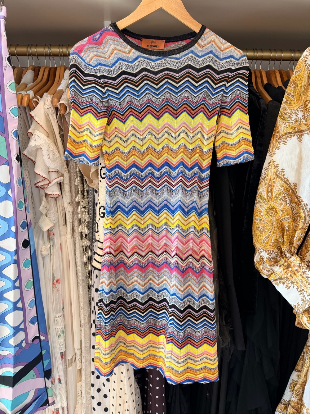 Missoni Multicolor Zigzag sequin Knit Dress
